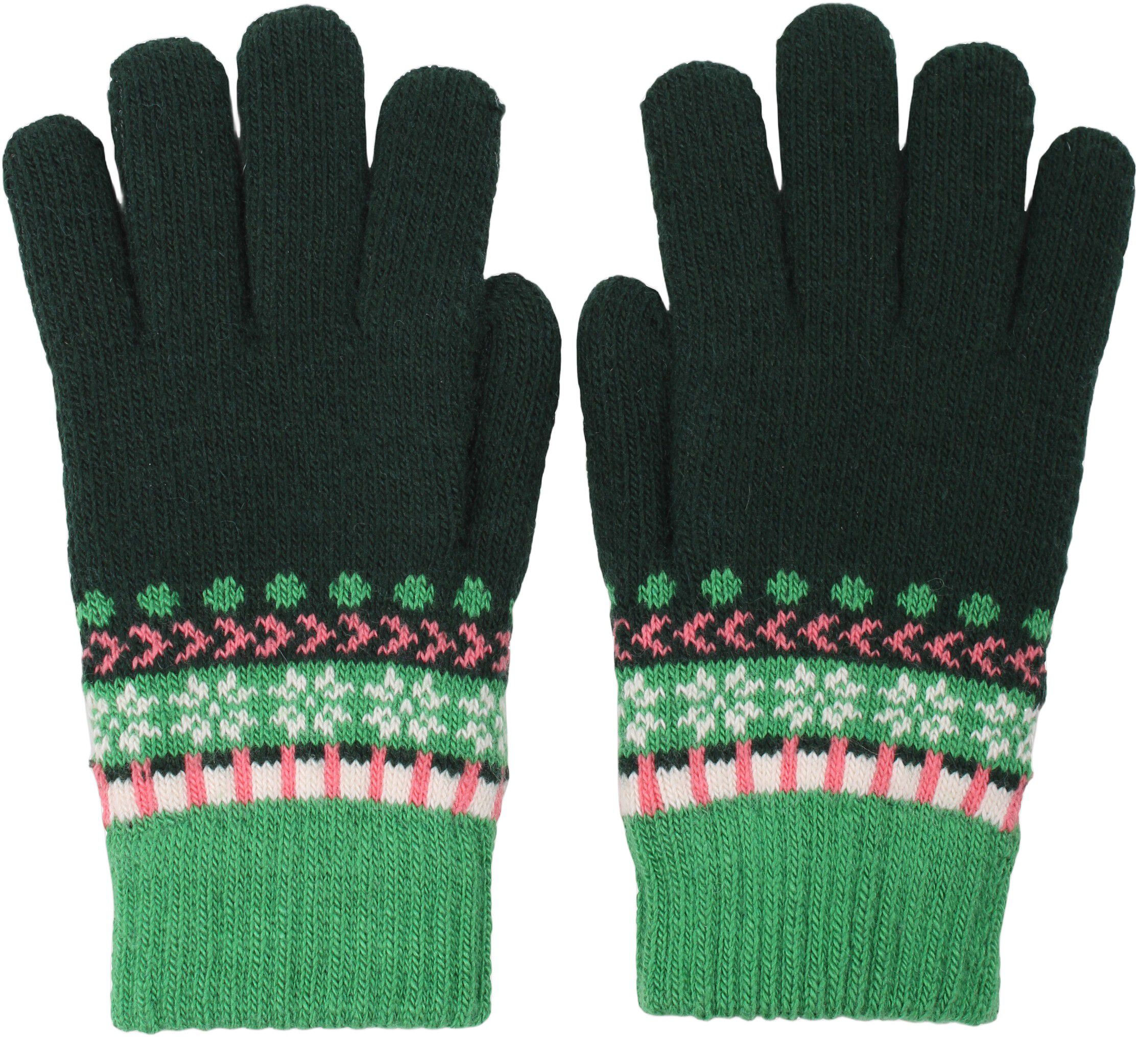 Danechestnut Gloves Dk Forest JAQUARD