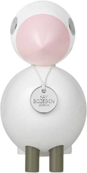 Sangfugl Love H15. 5 cm hvid/rosa