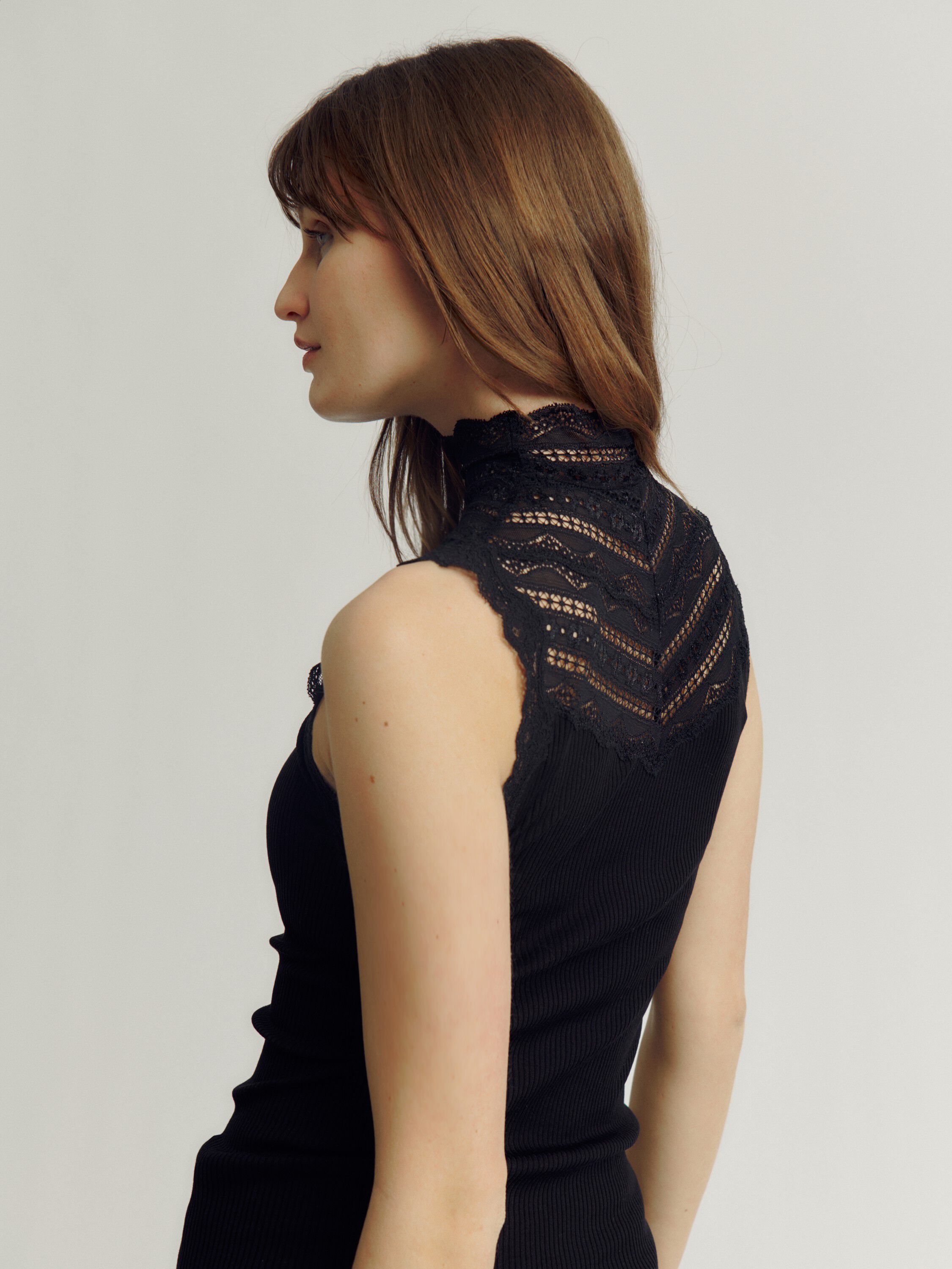 Silk top w/ lace