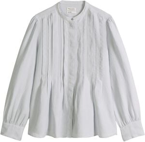 Blouse, flared shape, pleat details