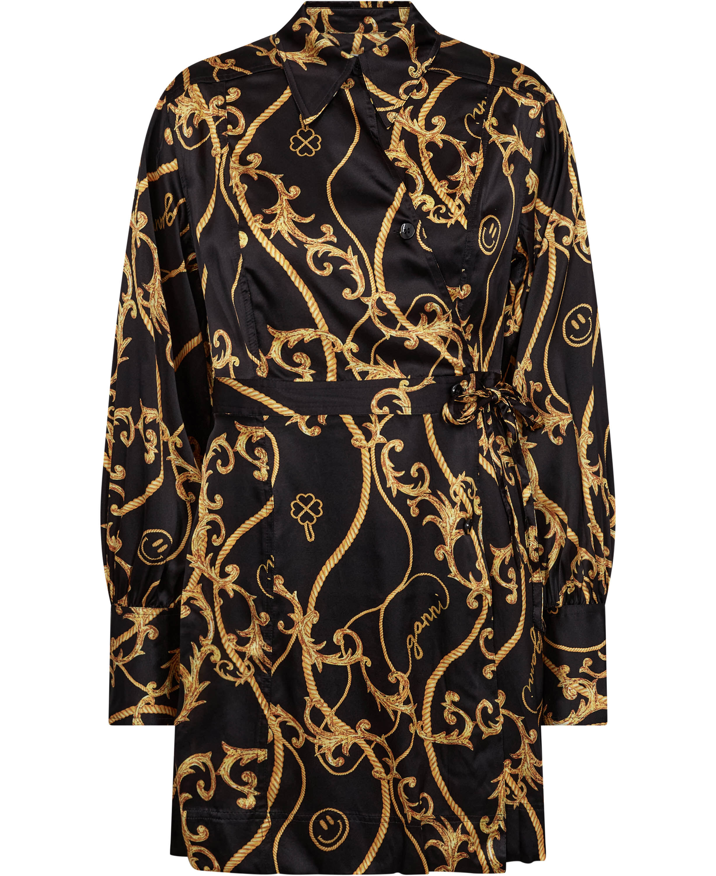 Panel Shirt Wrap Dress