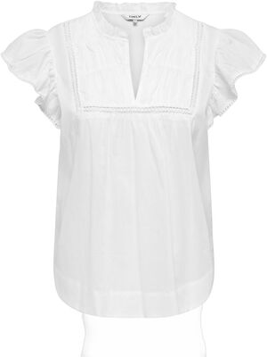 ONLTEA-IDRIS S/L FRILL TAPE TOP WVN