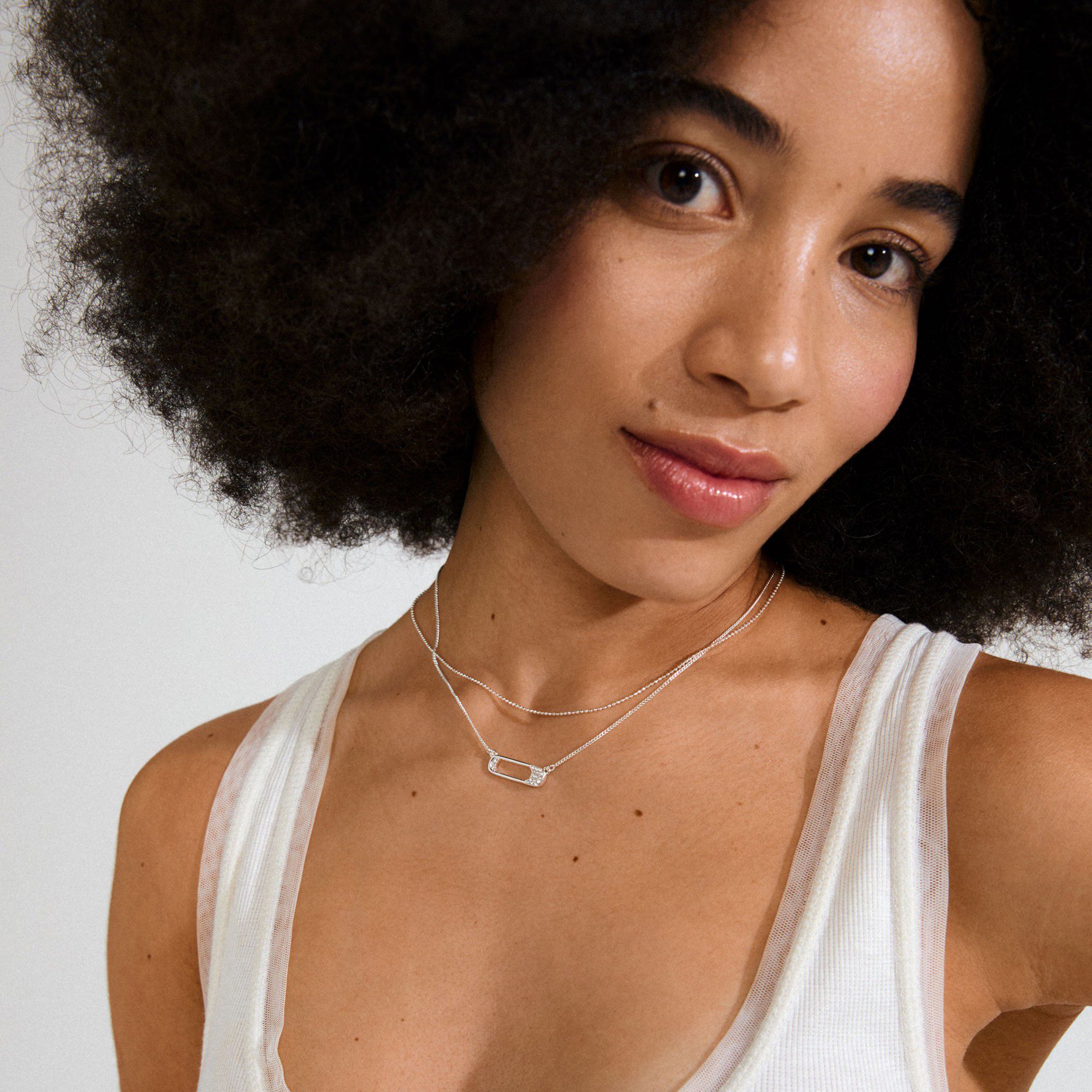 INSTANT necklace, 2-in-1 set, silver-plated