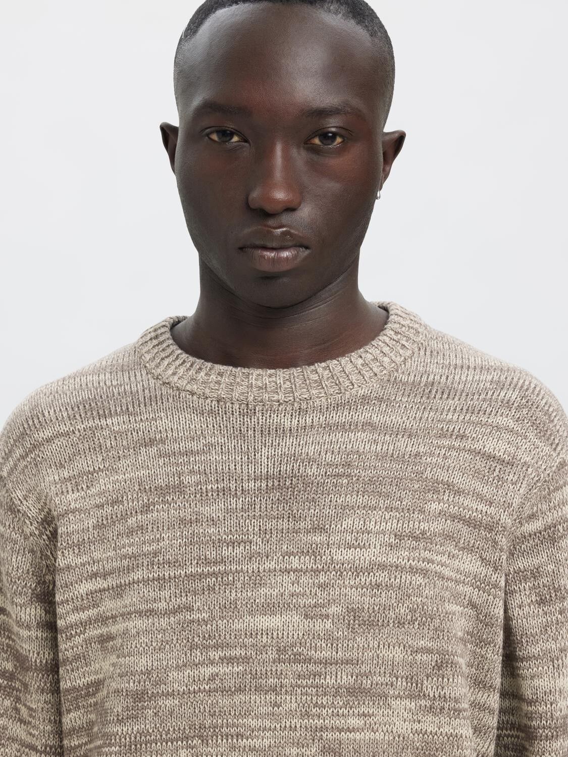 ANRJOHAN LS KNIT COTTON STRIPE CREW