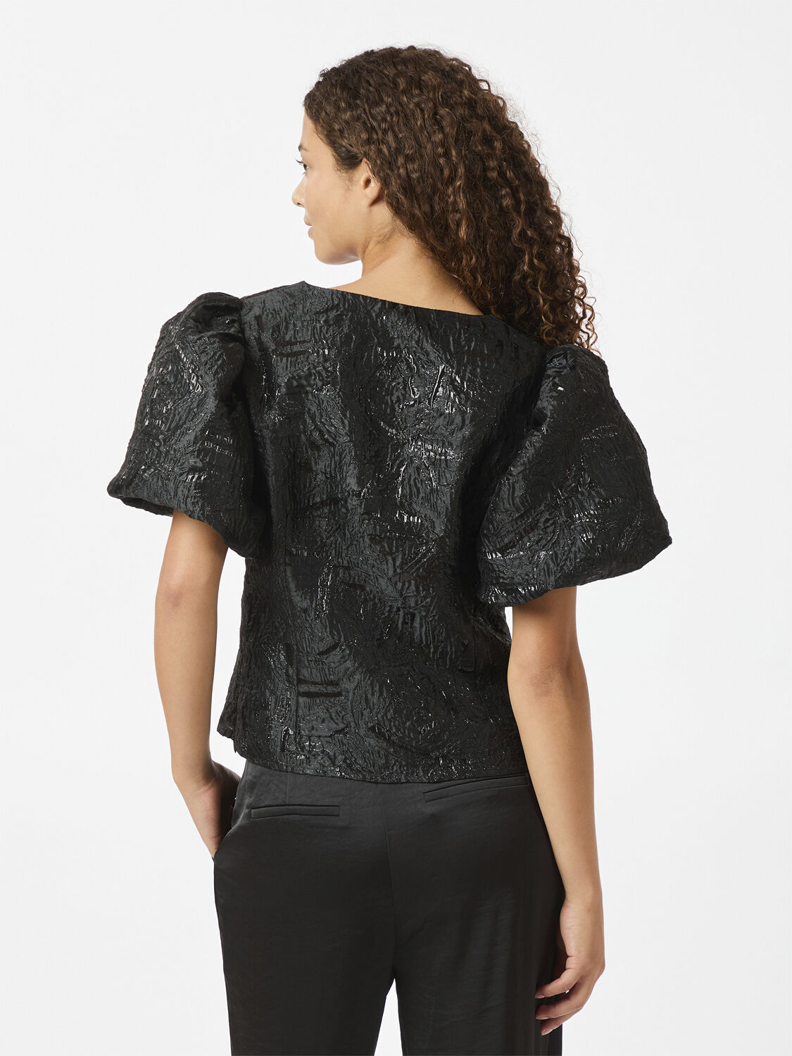 Camia Metallic Brocade Blouse