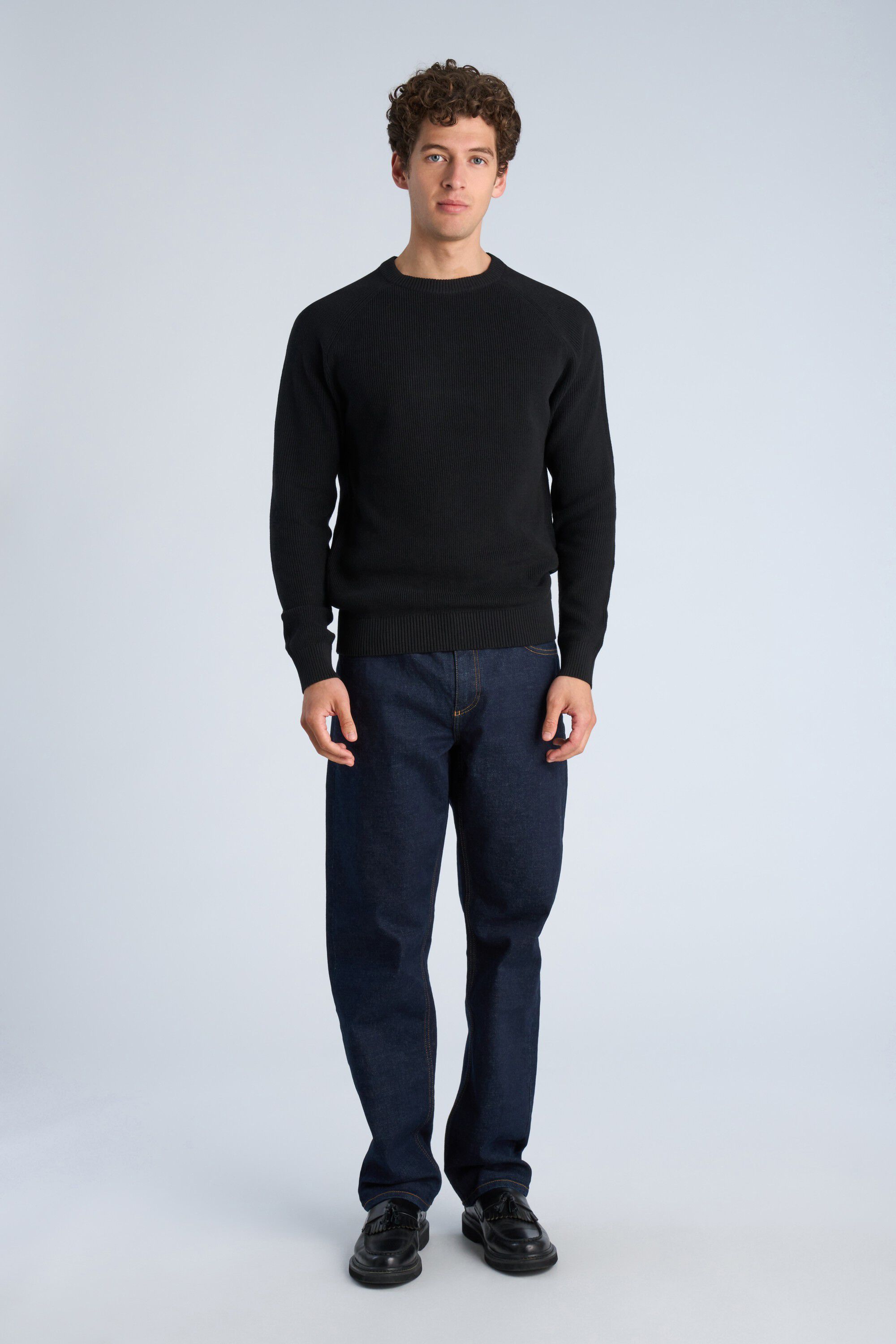 Ribbed L/S o-neck knit