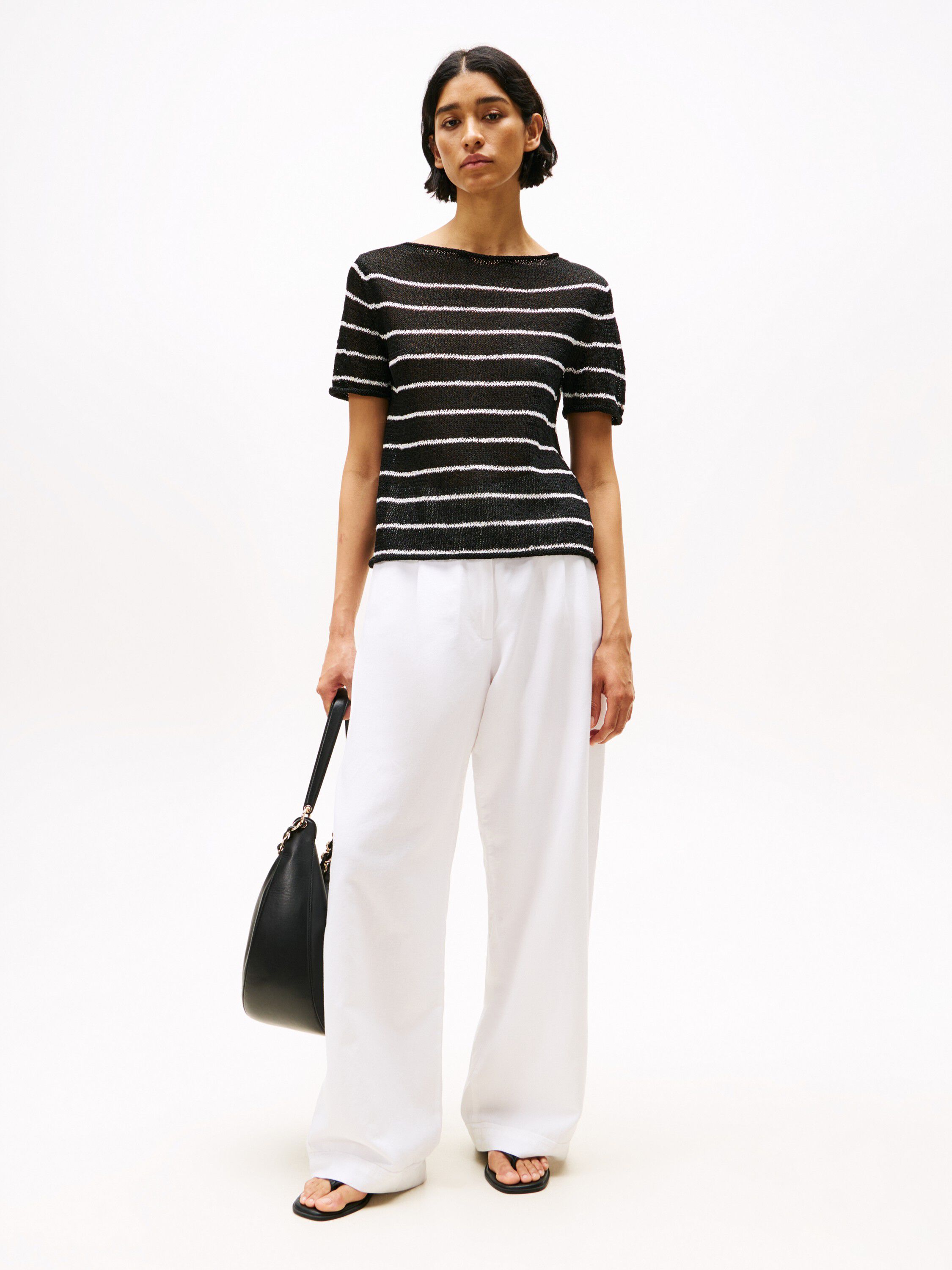 TEXTURED RAYON S/S OPEN-NK SWT