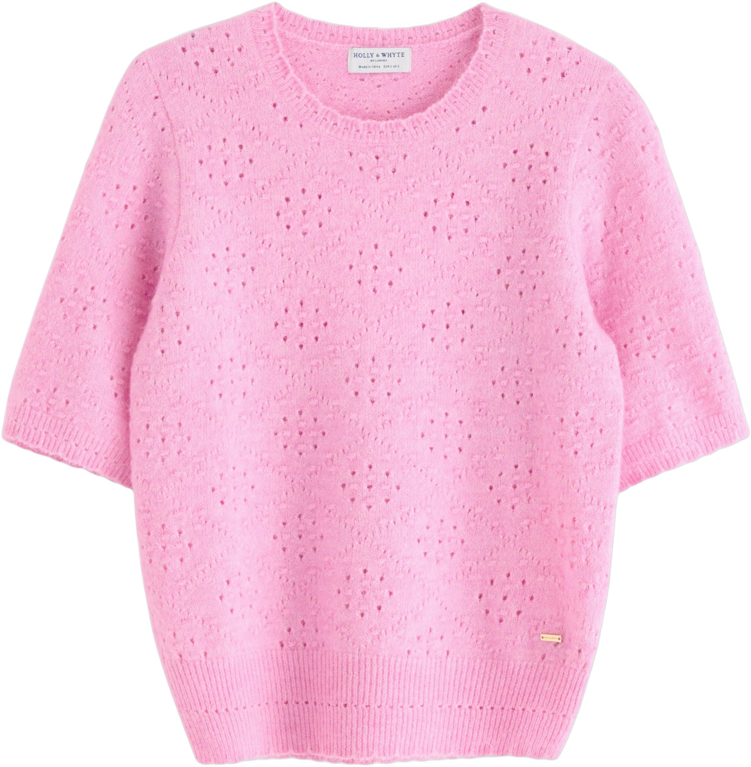 Bl&oslash;d, kort&aelig;rmet tr&oslash;je med et hel