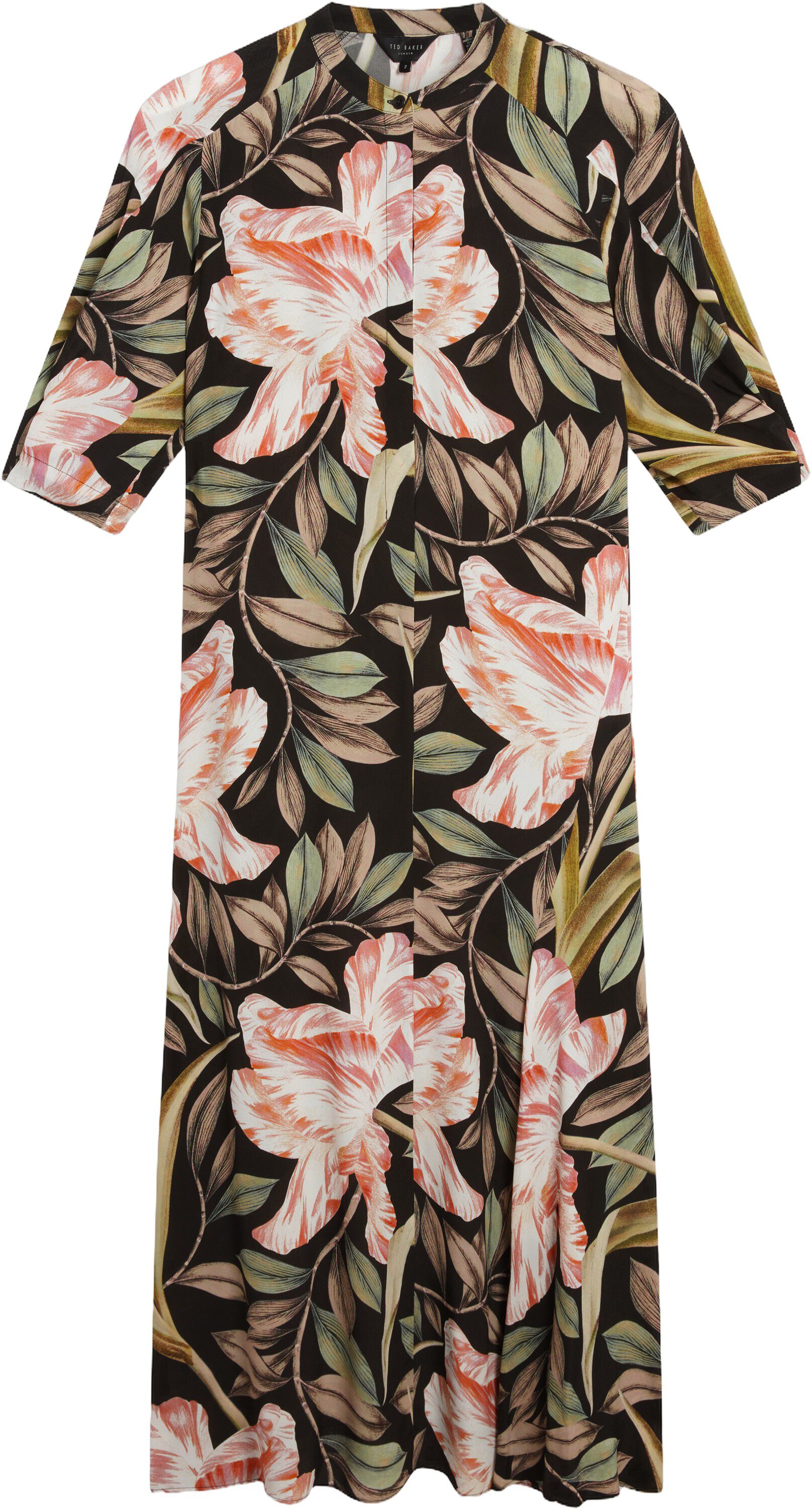 REYJA Printed Short Sleeve Midi Dre