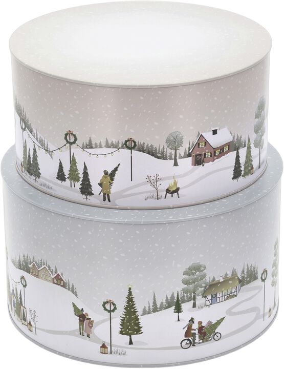 Kakburksset Vinter 22x12/20x10 cm Arctic Ice/Woodrose Metall