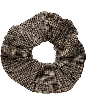 Flock Check Frill Scrunchie