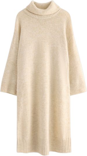 Strikket minikjole med korte ærmer