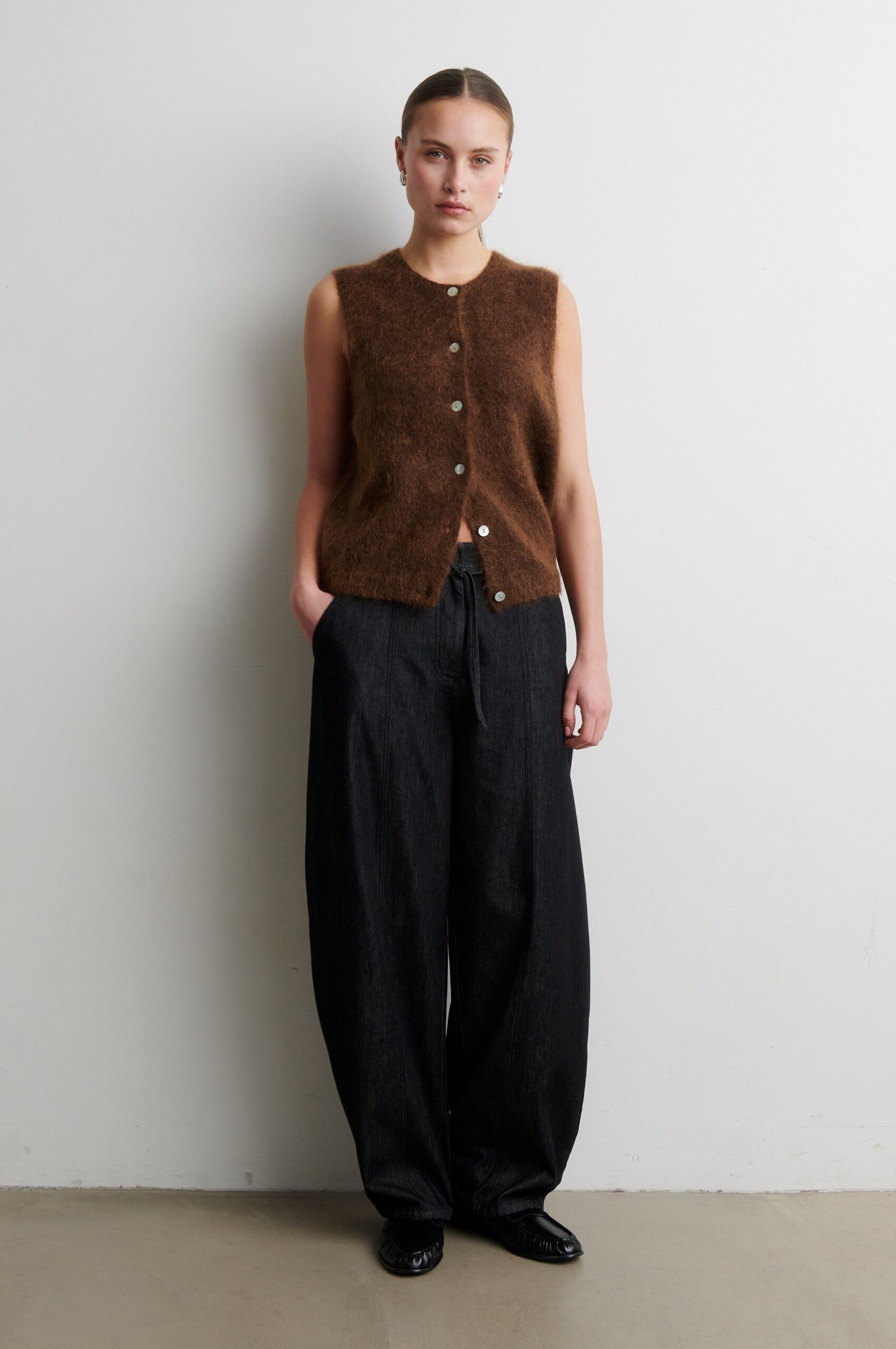 Brook Mohair Wool Blend Button Vest