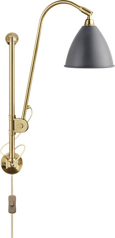 BL5 Wall Lamp - ¯16 (Base: Brass, Shade: Grey Semi Matt)