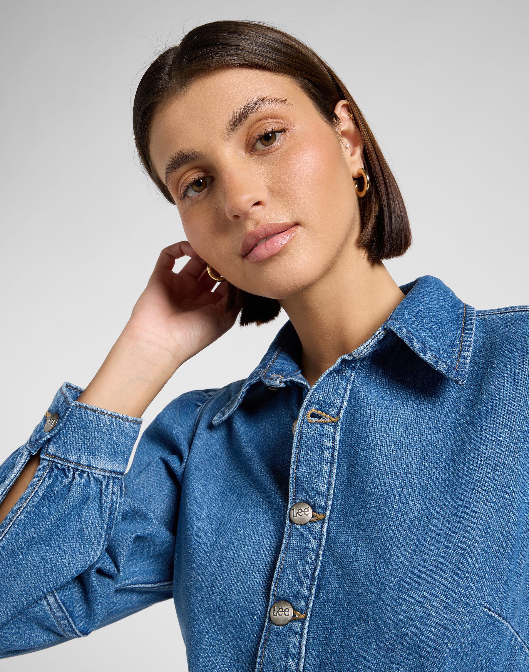 LONG_SLEEVE_DRESS FINE_BLUE