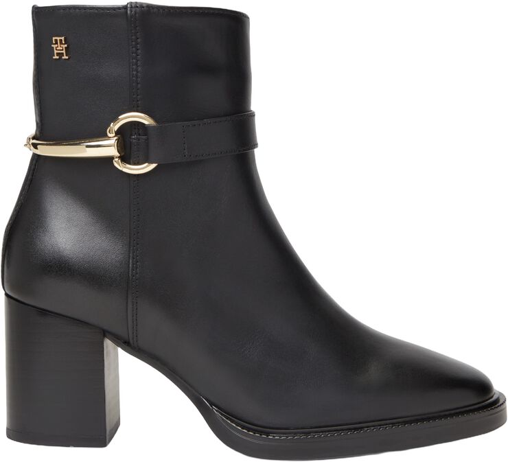 Block Heel Leather Riding Ankle Boots