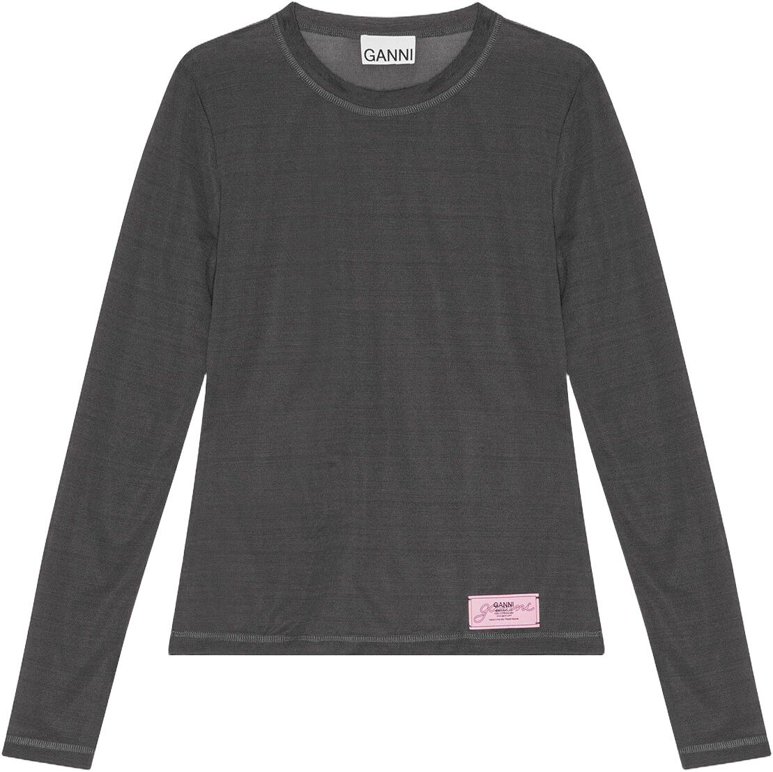 Sheer Mesh Jersey Long Sleeve Top