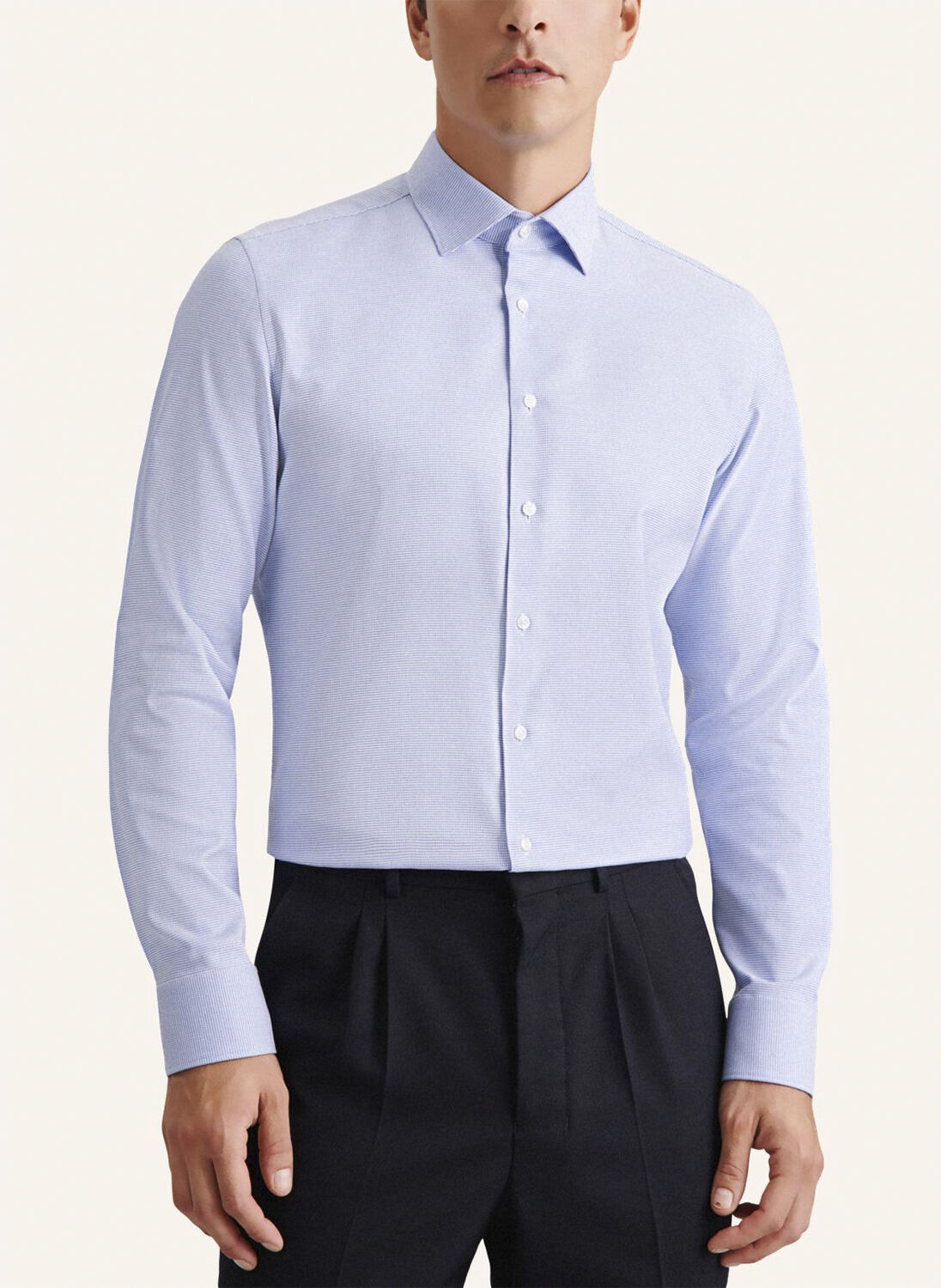 Business Shirt Slim Long sleeve Kent-Collar Uni