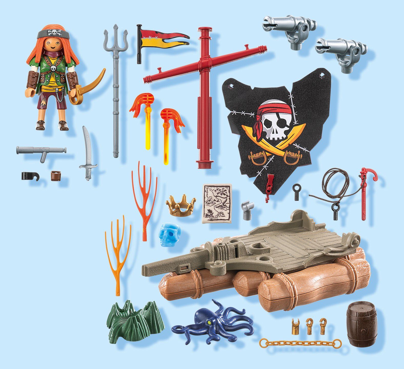 Pirate Raft with Treasure