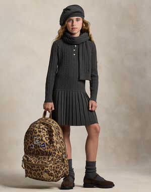 Mini-Cable Polo Sweater Dress Teen
