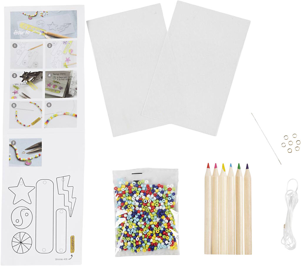 Mini DIY Kit Smykker, Armb&aring;nd krympeplast