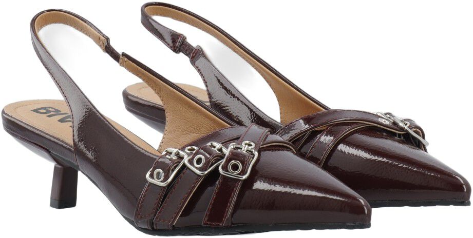 BIAKRISTIN Kitten Heel Buckle Faux Leather