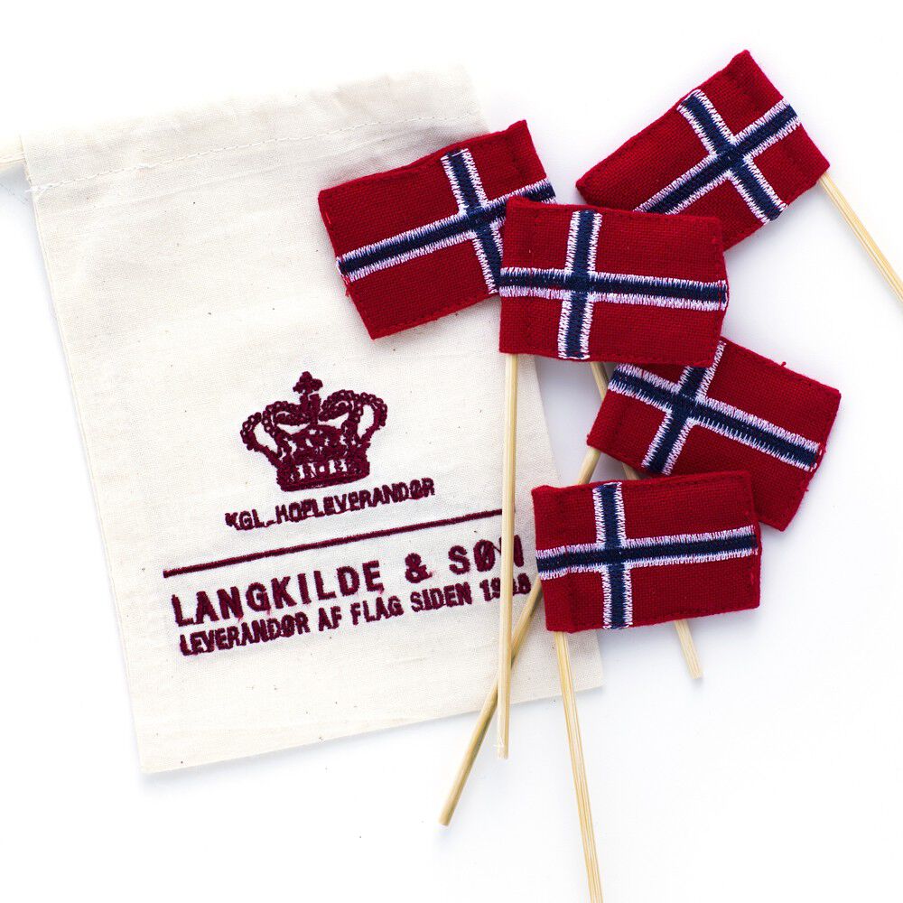 Lagkageflag med Norske flag