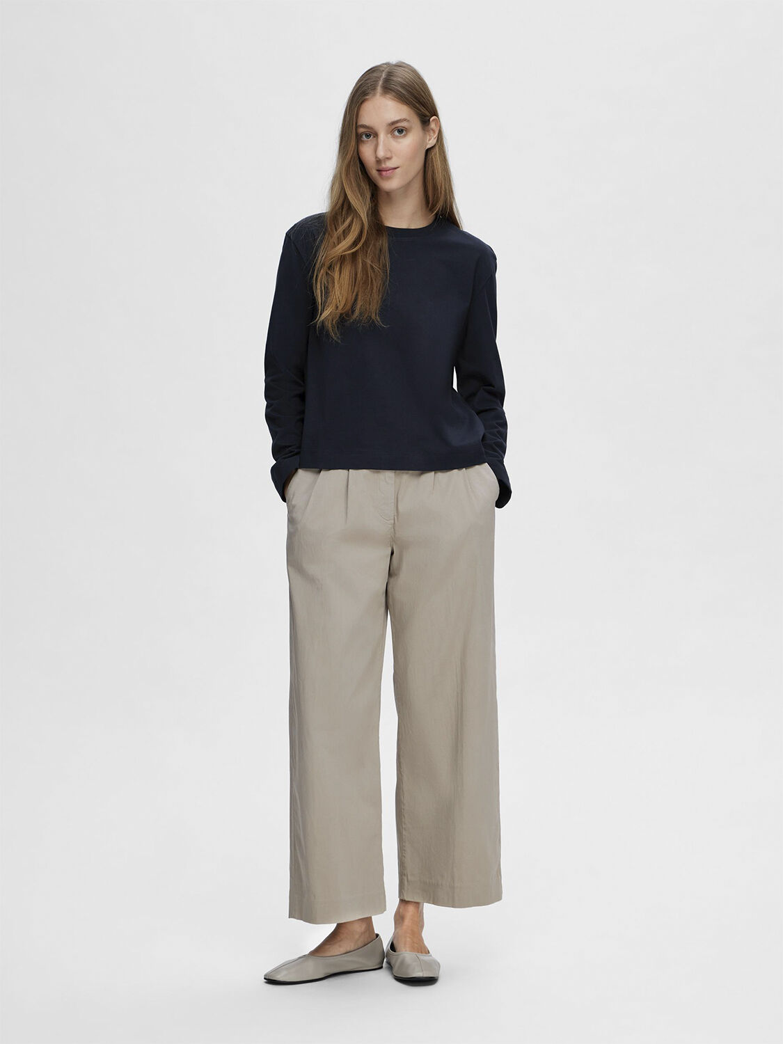 Slfessential Ls Boxy Tee Noos