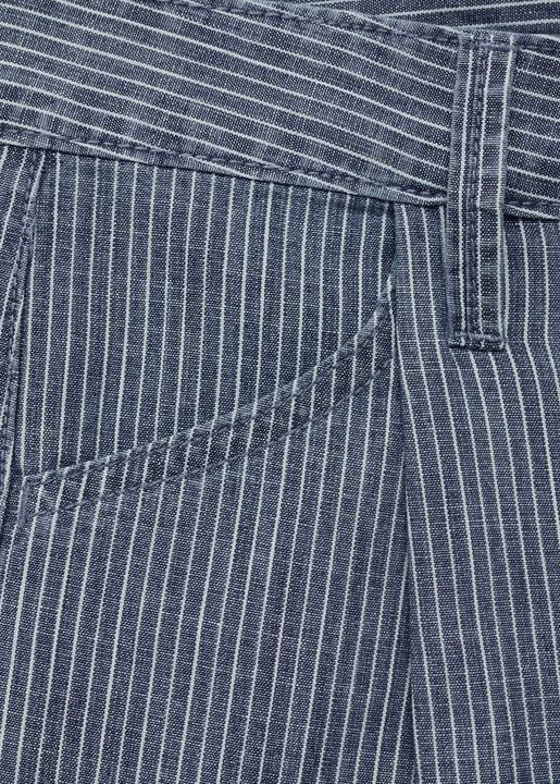 Mid-rise striped denim shorts