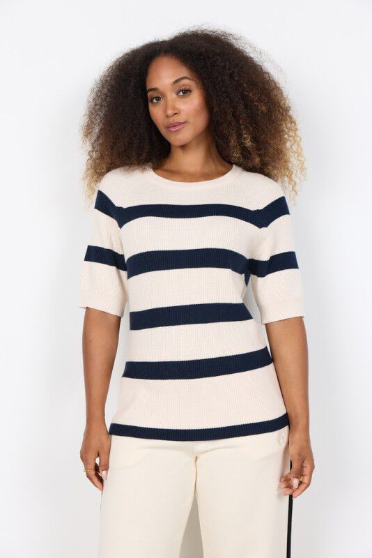 SC-KANITA STRIPE 19 Pullover Creme