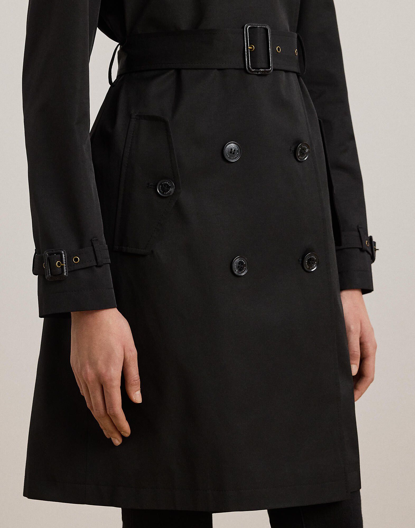 Double-Breasted Cotton-Blend Trench Coat