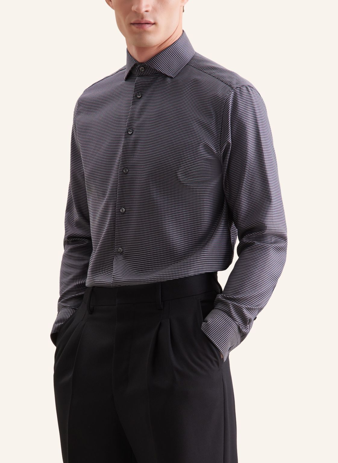 Business shirt Regular 1/1 Kent-Collar Pepita