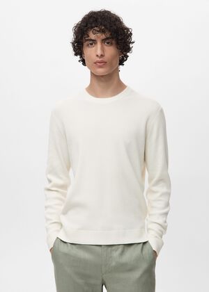 Fine rib-knit cotton sweater
