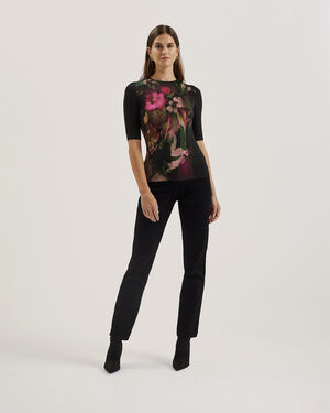 FLOENE Printed Skinny Fit Top