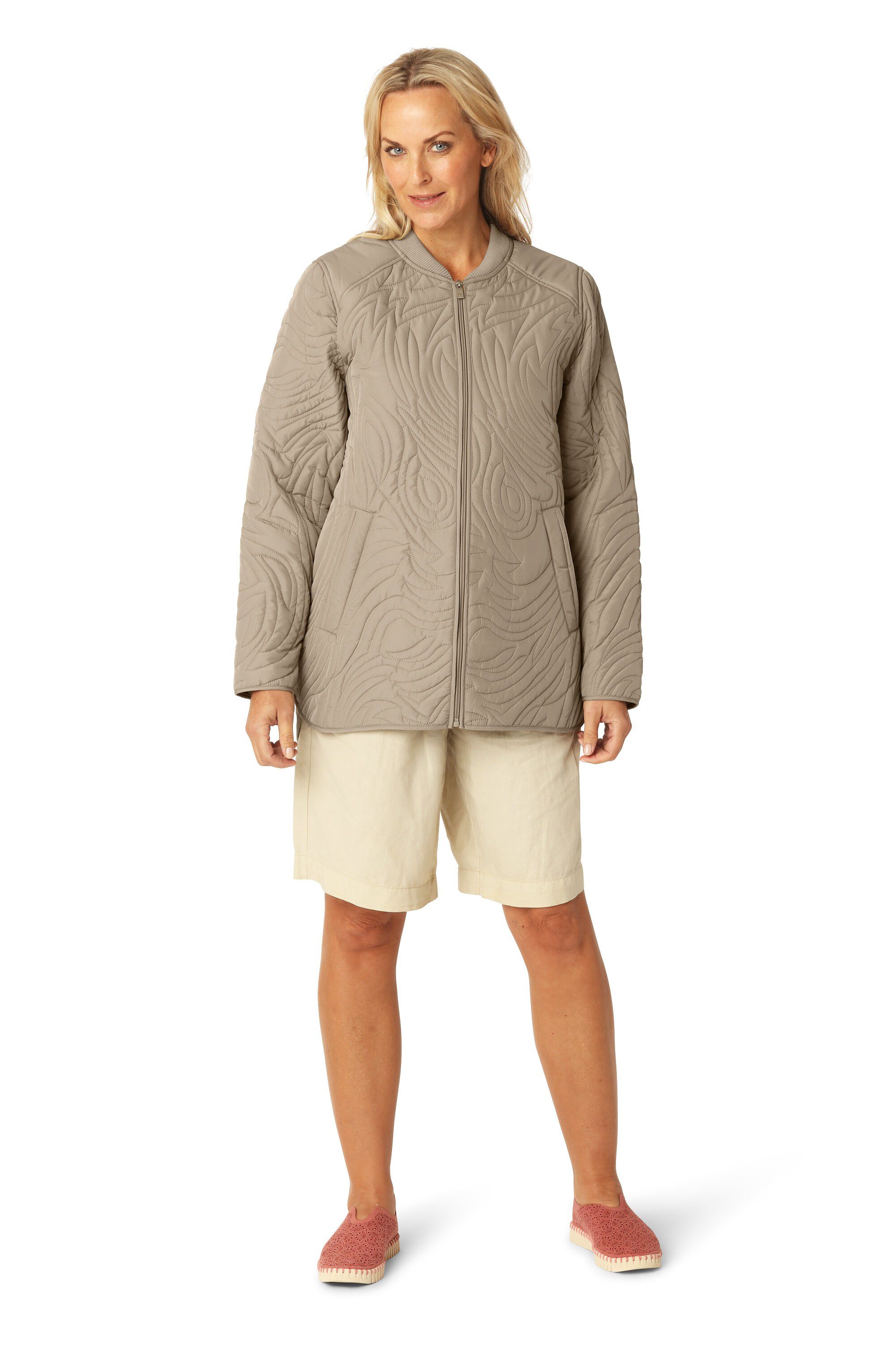 Short Quilt Jacket with Rib