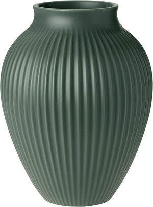Knabstrup vas H 27 cm ripple mat celadon green