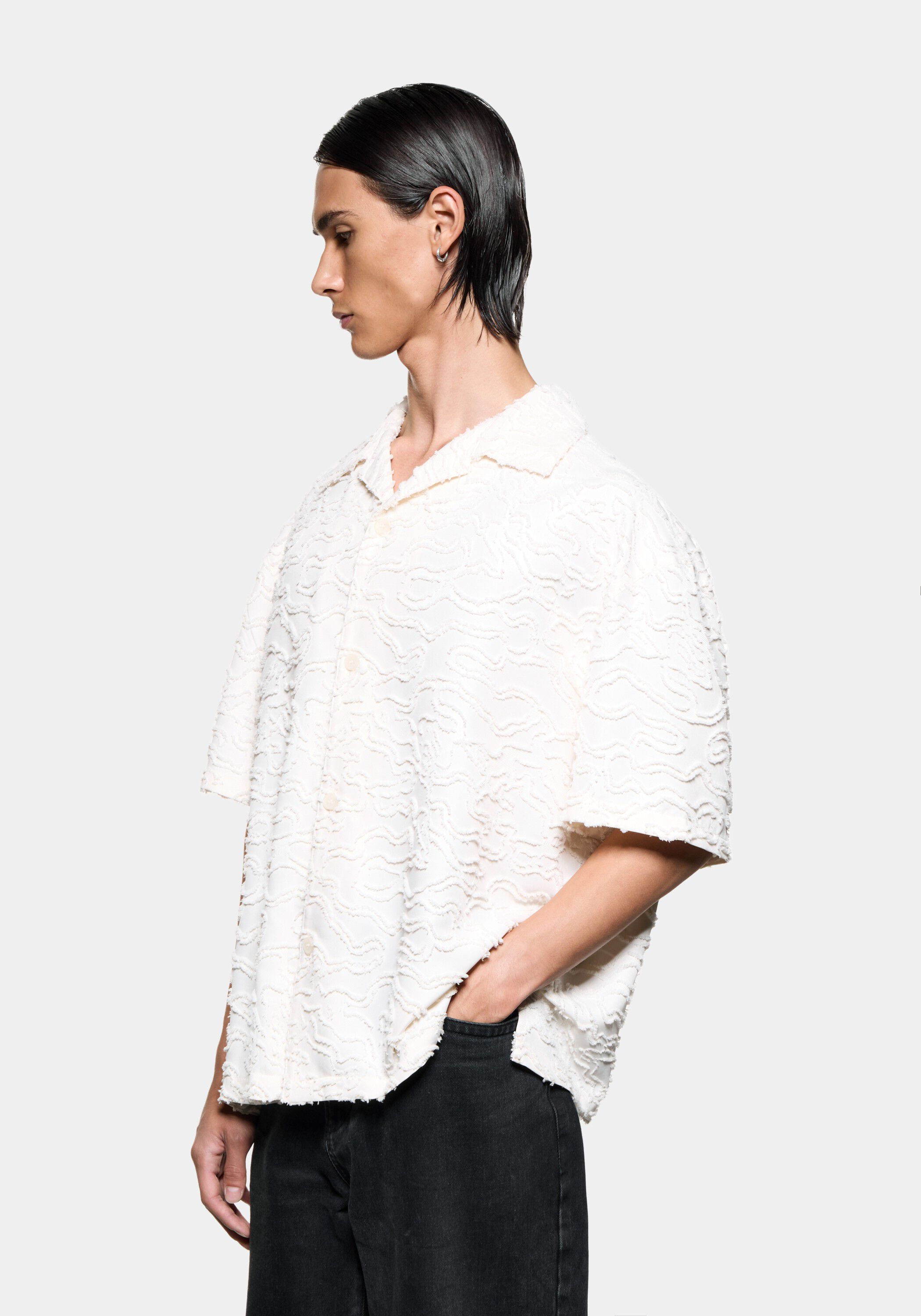 JACQUARD FRINGE VACATION SHIRT