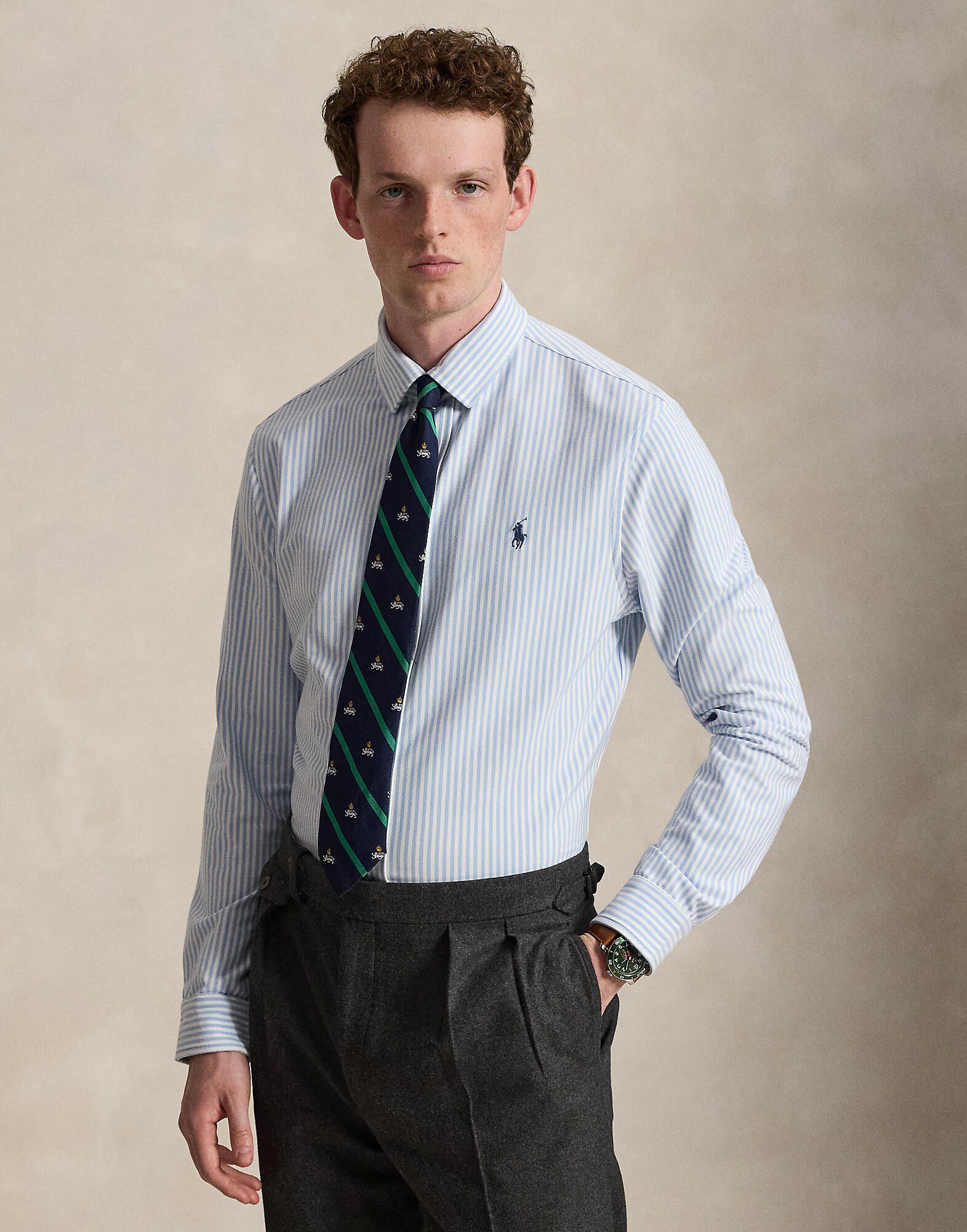 STRCH OXFORD INTRLK-KNT-SHIRT