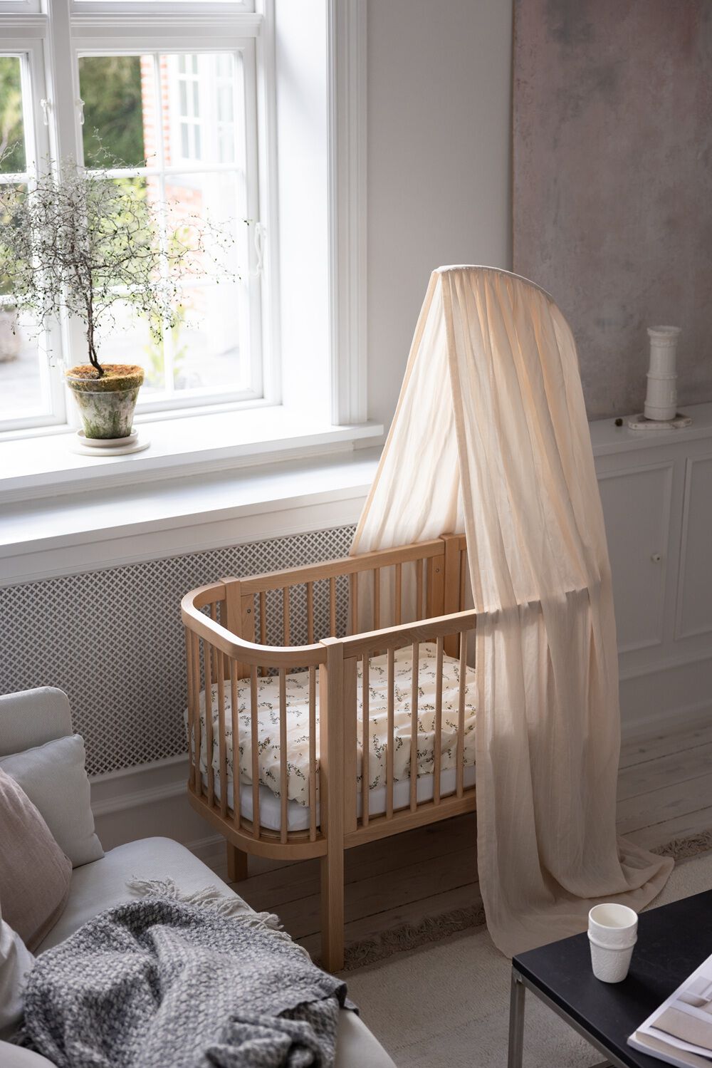 Sebra Bedside Crib, Wooden Edition