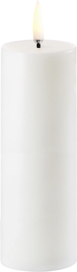 LED pillar candle, Nordic white, Smooth, 5x14,5 cm