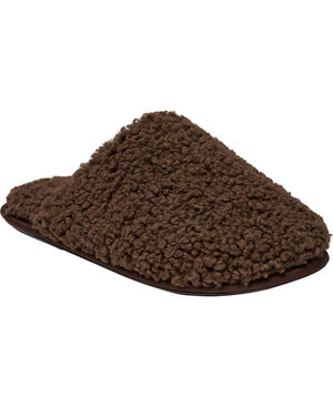 Slipper in Curly upper - Dark Brown