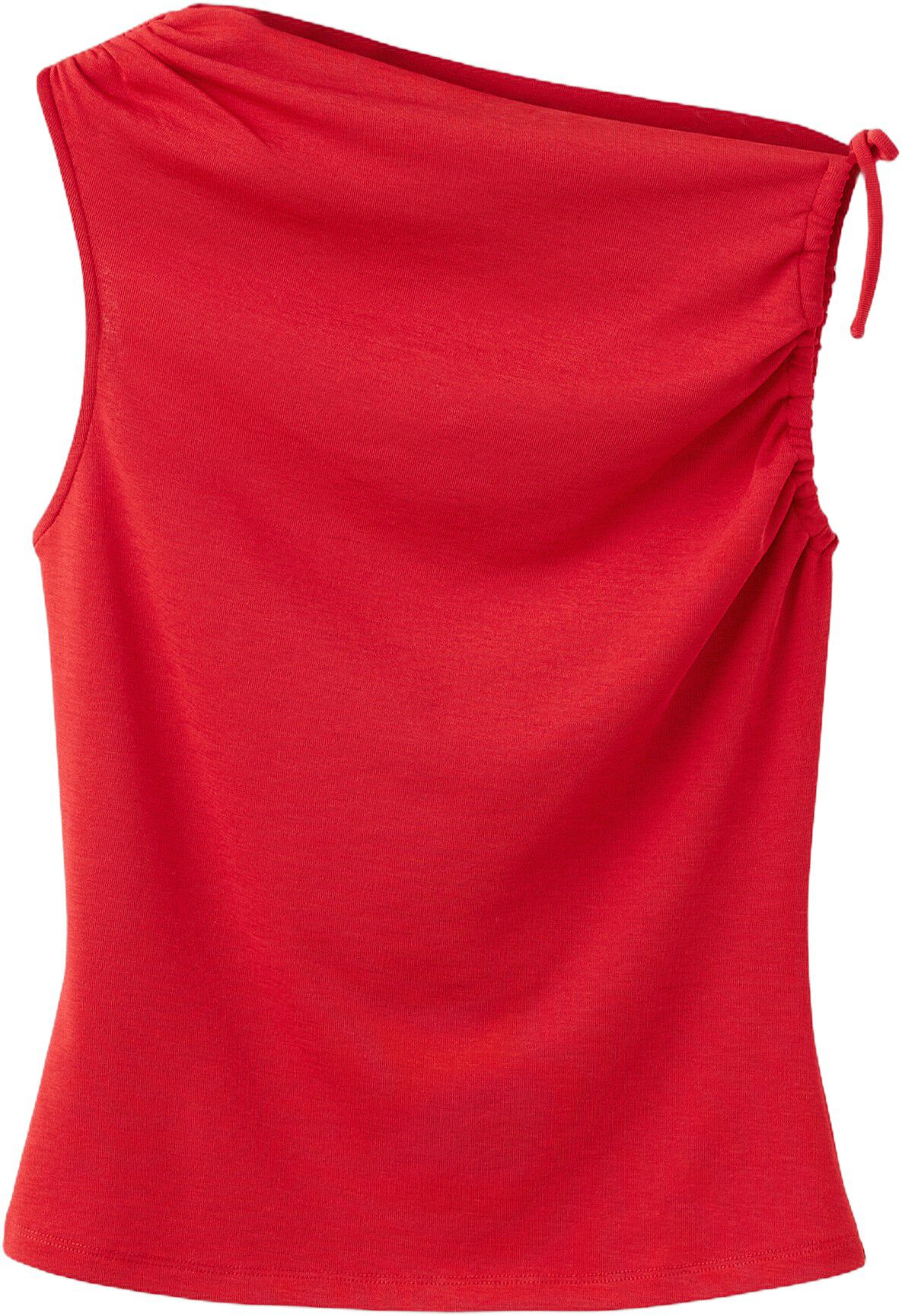 Asymmetric ruched top