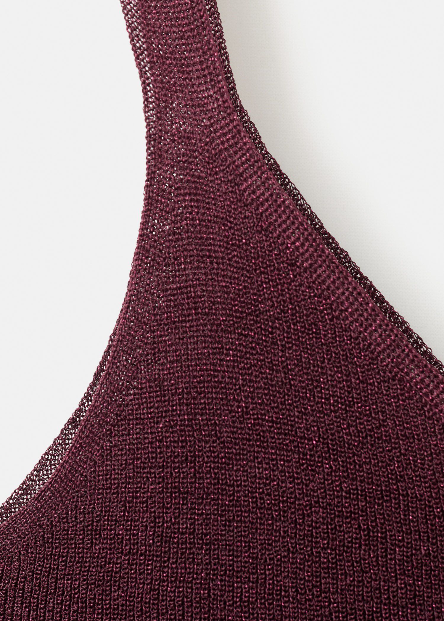 Lurex knitted V-neck top