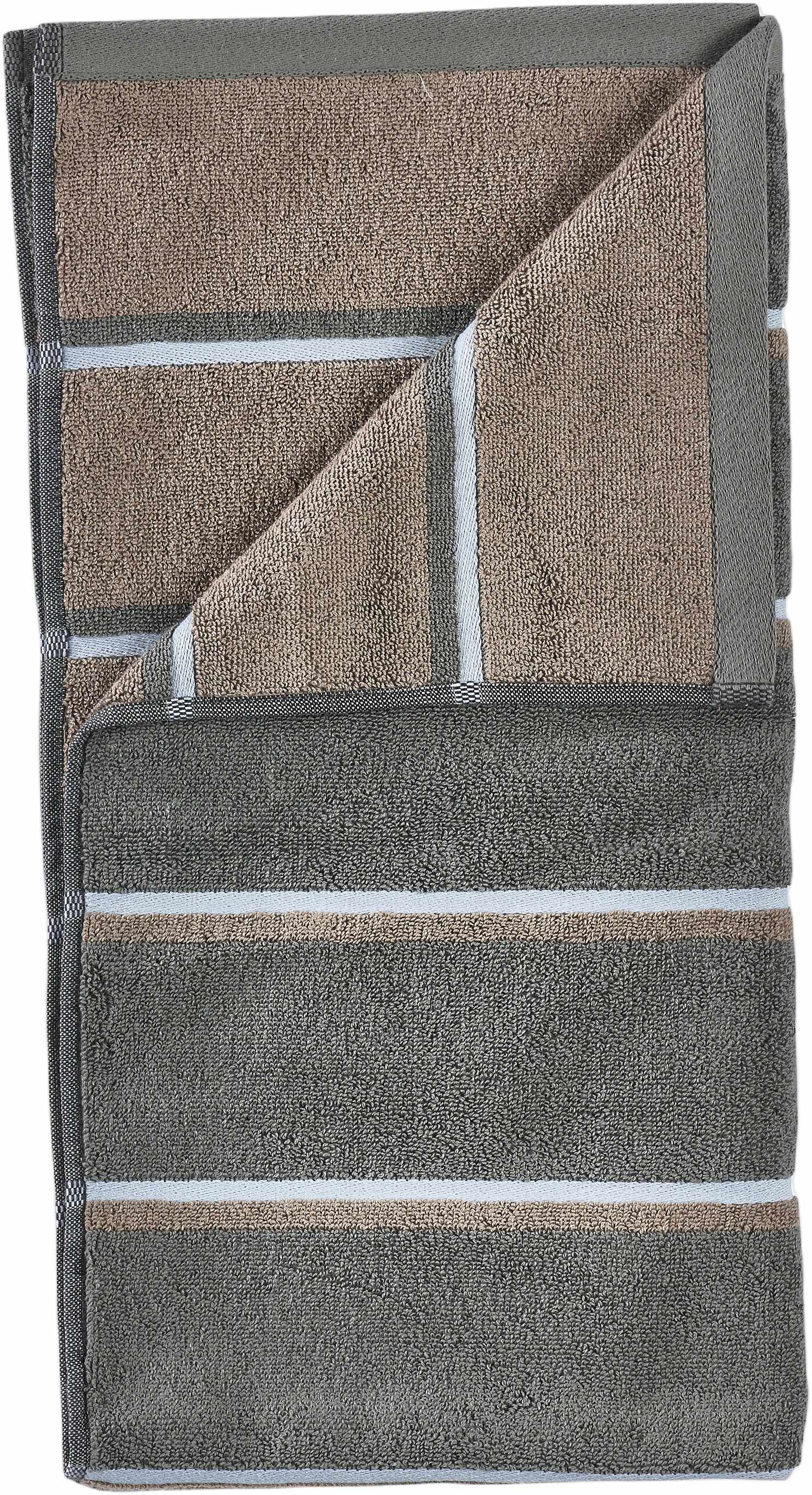 Handduk Sauna 50x100 White/Soft Grey/Eucalyptus