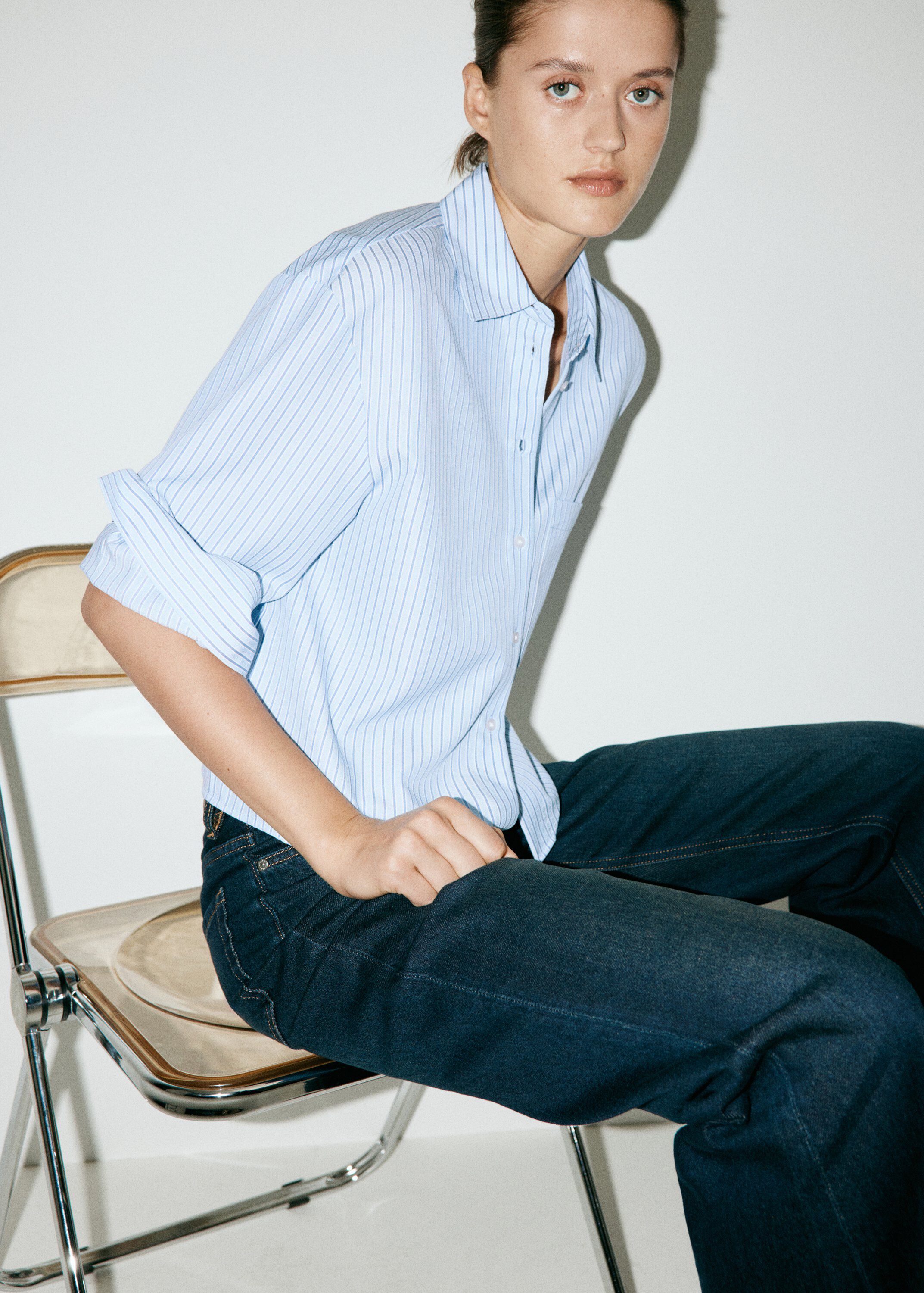Striped straight shirt