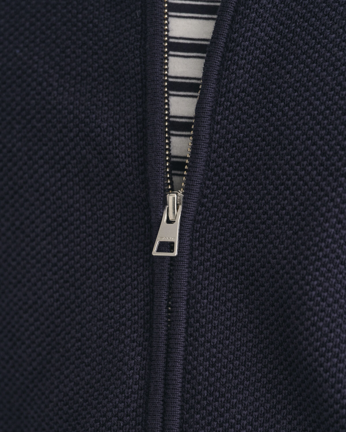COTTON PIQUE ZIP CARDIGAN