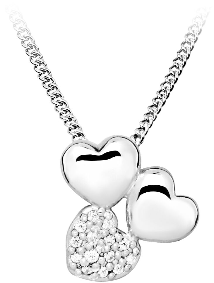 Trio heart halsk&aelig;de - S&oslash;lv