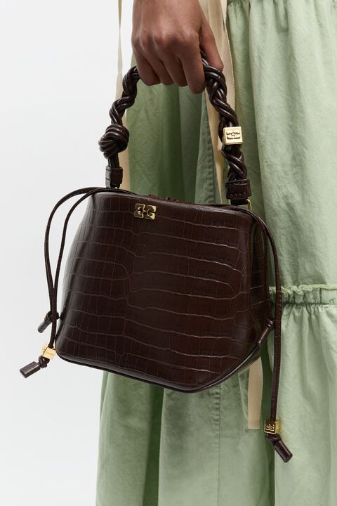Ganni Bou Bucket Bag Croco