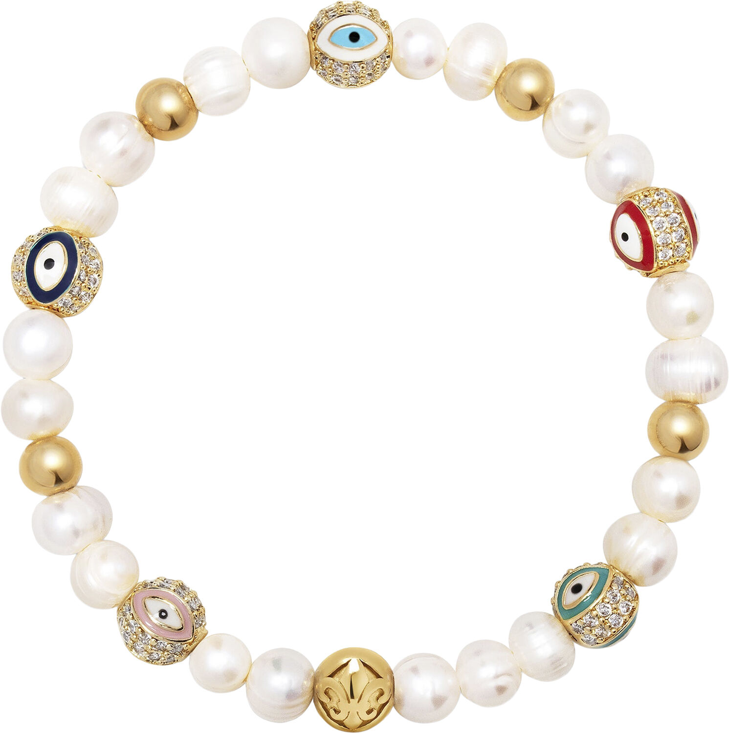 Men's Evil Eye Pearl Bracelet