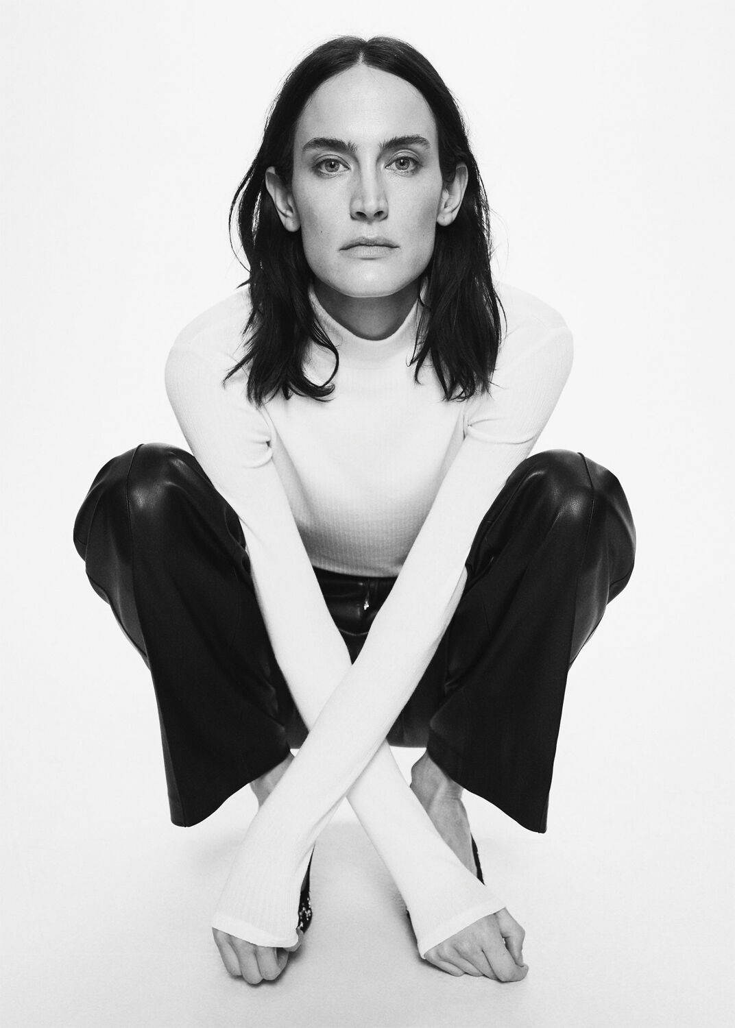 Ribbed long-sleeved t-shirt